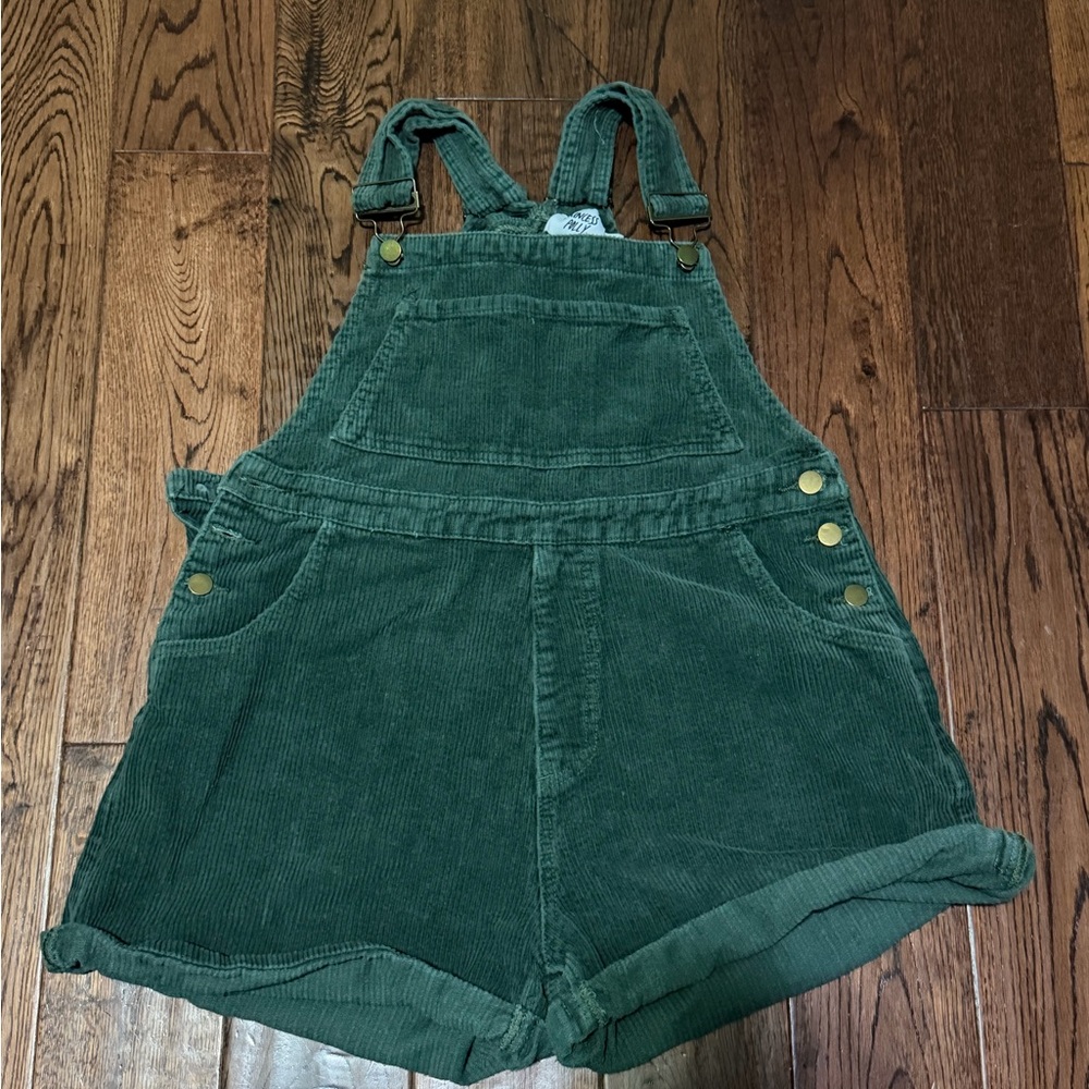 dark green corduroy overalls